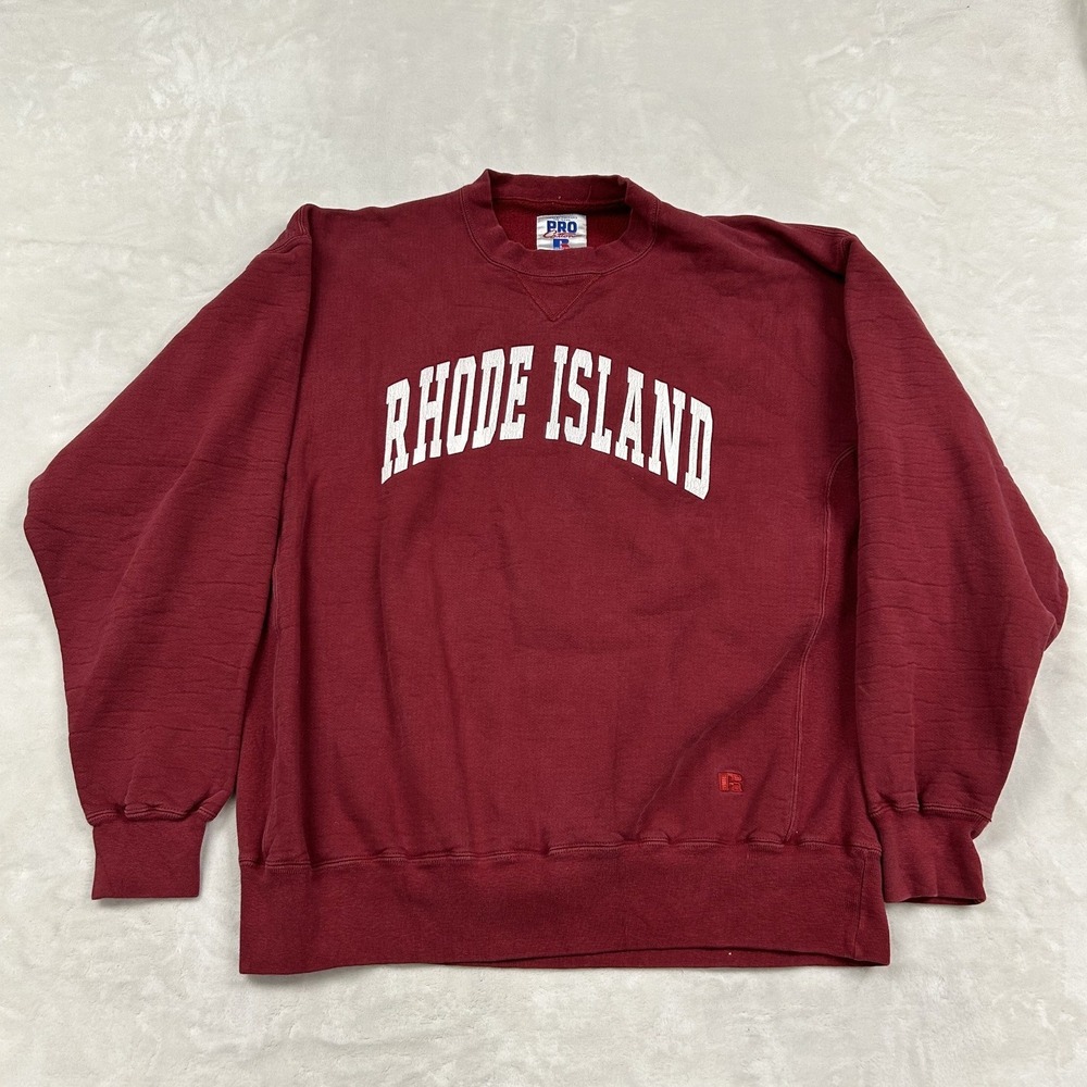 Russell Athletic Sweatshirt Mens XL Burgundy Rhode Island Pro Cotton Vintage